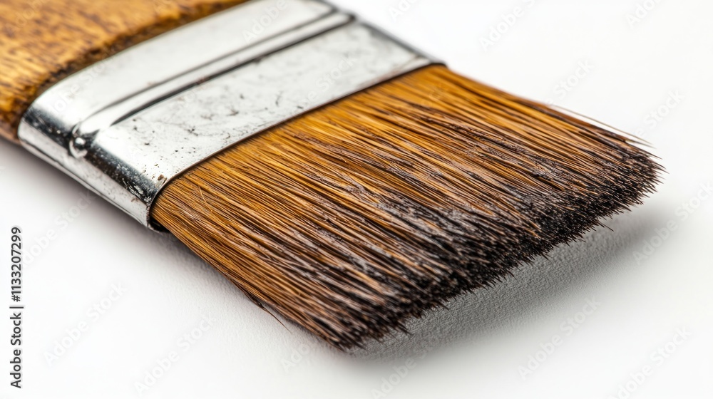 Fototapeta premium Close-up of a used paintbrush.