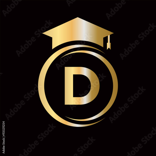 Letter D Education Logo Template. Education Logotype Concept With Alphabet W Vector Element