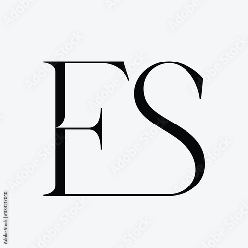 es initial letter symbol design