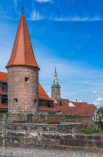Historic medieval city wall of the town Wolframs-Eschenbach