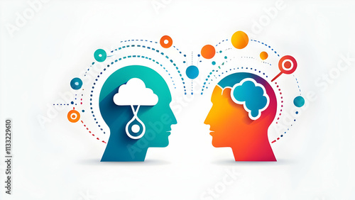 Wallpaper Mural Business brainstorming, teamwork symbols, vector concepts. Sharing ideas, innovations, symbols of discovery  Torontodigital.ca