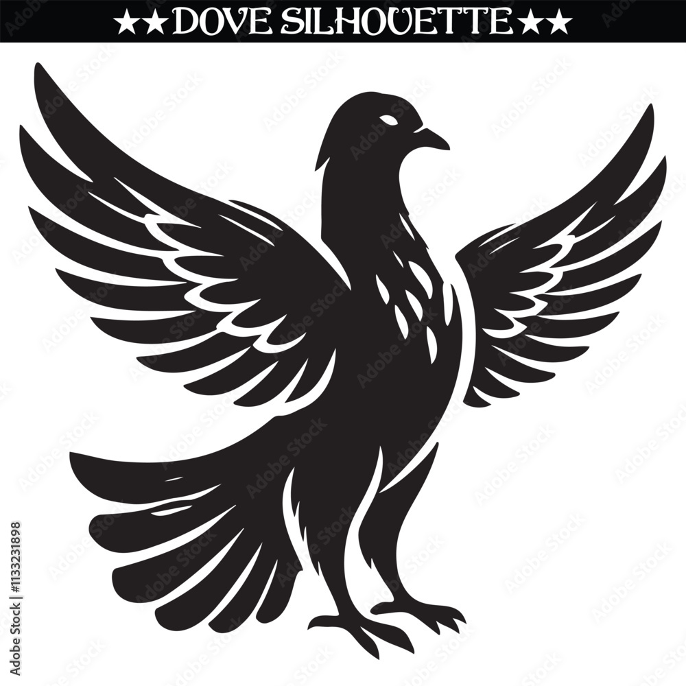 Obraz premium Dove silhouette design. Balck and white vector