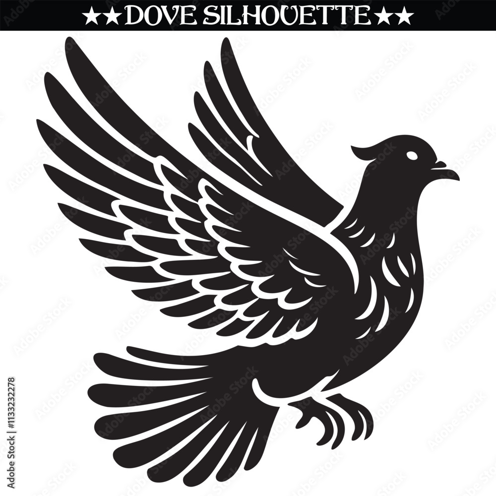 Fototapeta premium Dove silhouette design. Balck and white vector