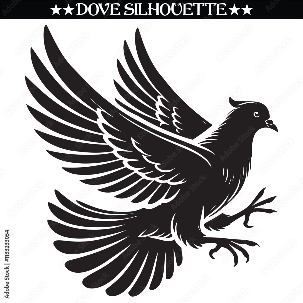 Fototapeta premium Dove silhouette design. Balck and white vector