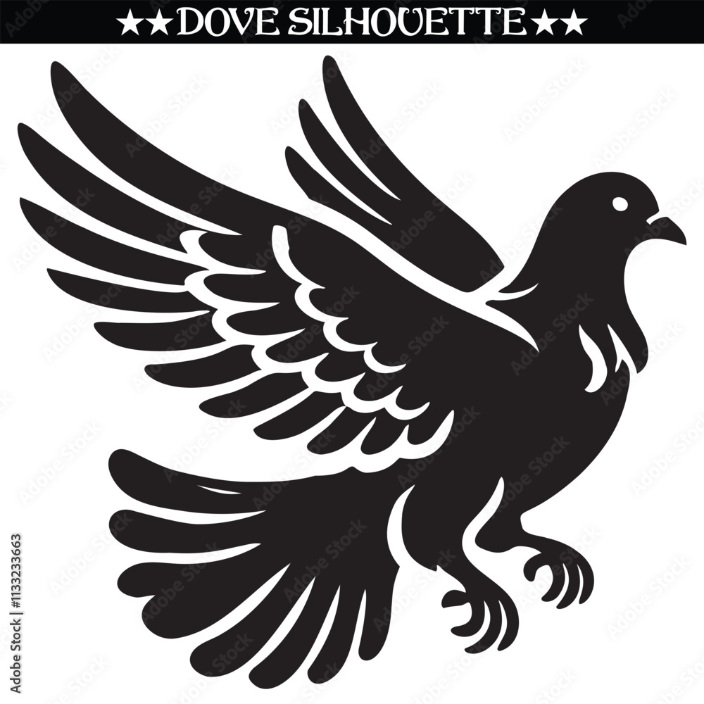 Obraz premium Dove silhouette design. Balck and white vector