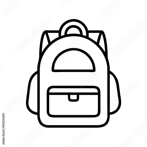 kid s backpack icon, children’s day line art, children icon - simple black line art icon of kid s backpackfor children’s day topic celebrations. children vector art.