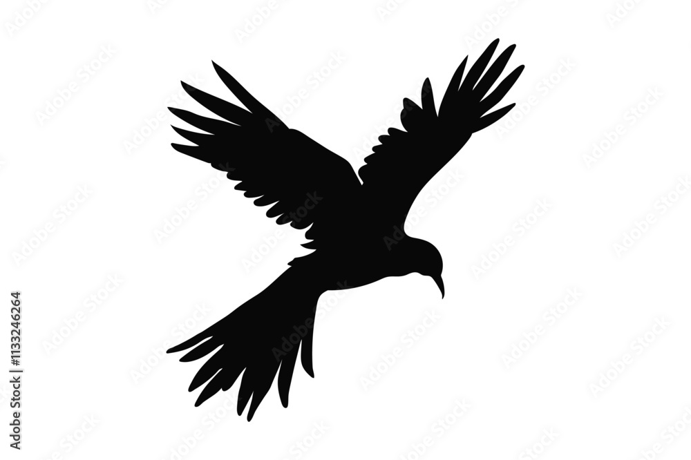 Obraz premium Flying Bird Silhouette Vector Art for Nature and Wildlife Design