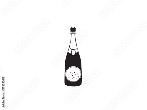 bottle of drinks, a glass of juice, vector illustrator of drink silhouette isolated on white background 