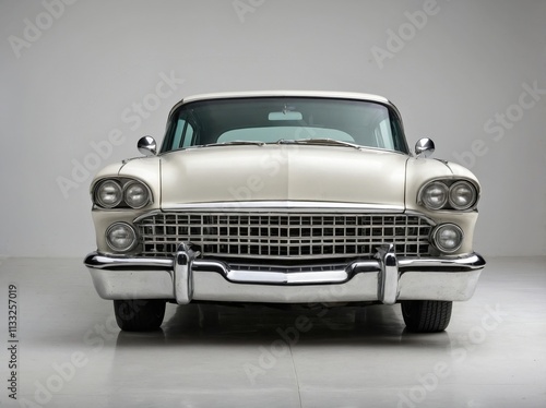 A classic sedan car captured from front