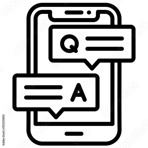Line icon Q & A vector contact us communication