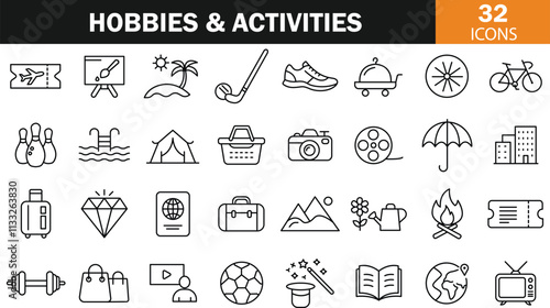 Hobbies & Activities Icon Collection