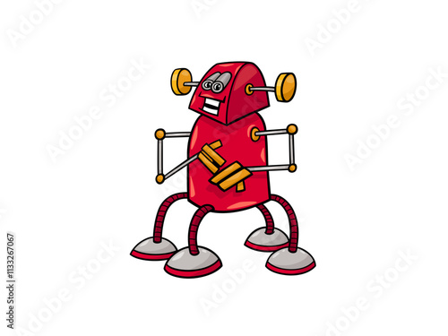 A technology robot isolated on white background, vector illustration of a robot