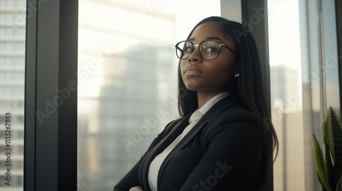 Woman wearing glasses and a black suit Free Download Woman wearing glasses and a black suit - GFXLoad