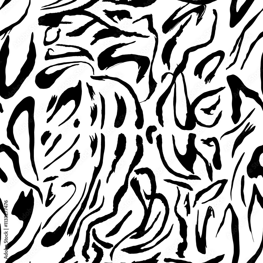 Obraz premium seamless pattern with black and white animals