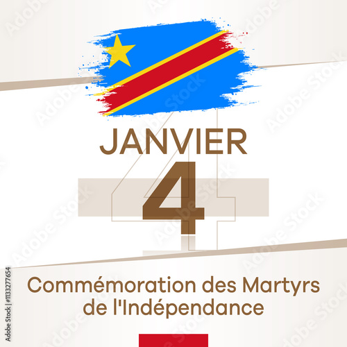 Congo Democratic Republic 4 January Martyrs of Independence Day. In French: 4 Janvier Journee des Martyrs de lindependance