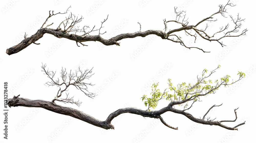Fototapeta premium tree branchon isolated on a white background