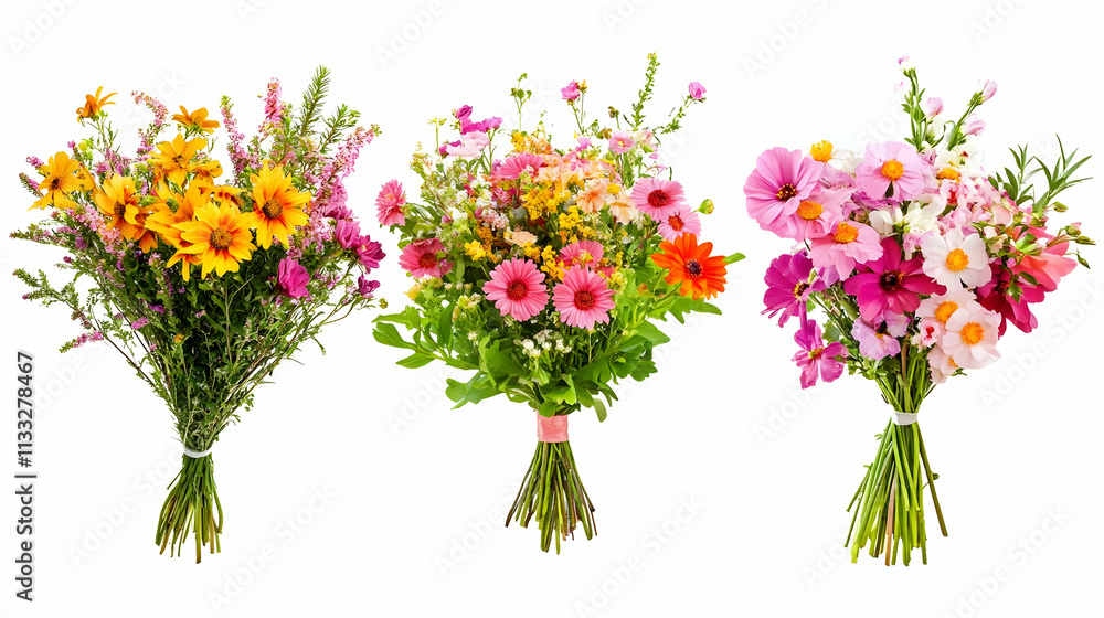 Fototapeta premium bouquet floweron isolated on a white background