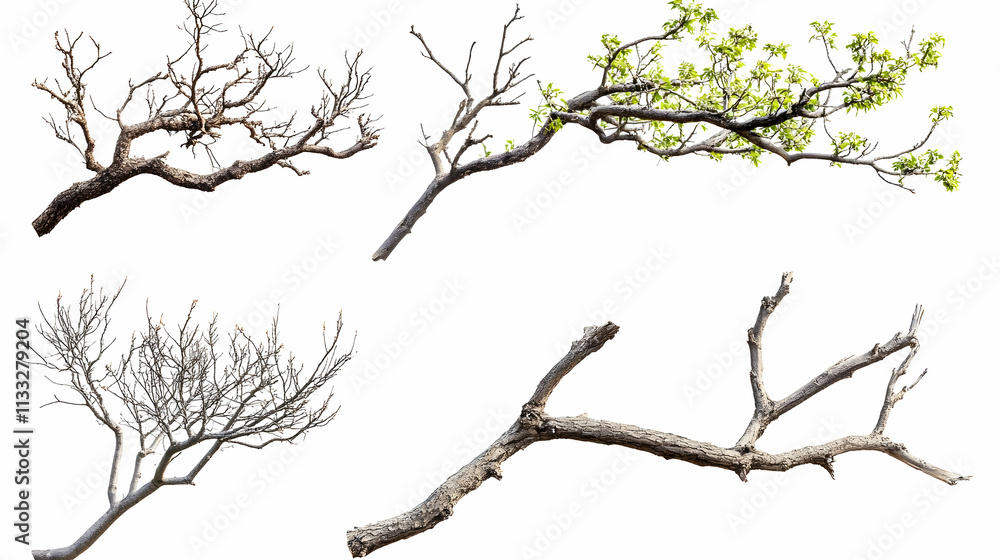 Obraz premium tree branchon isolated on a white background