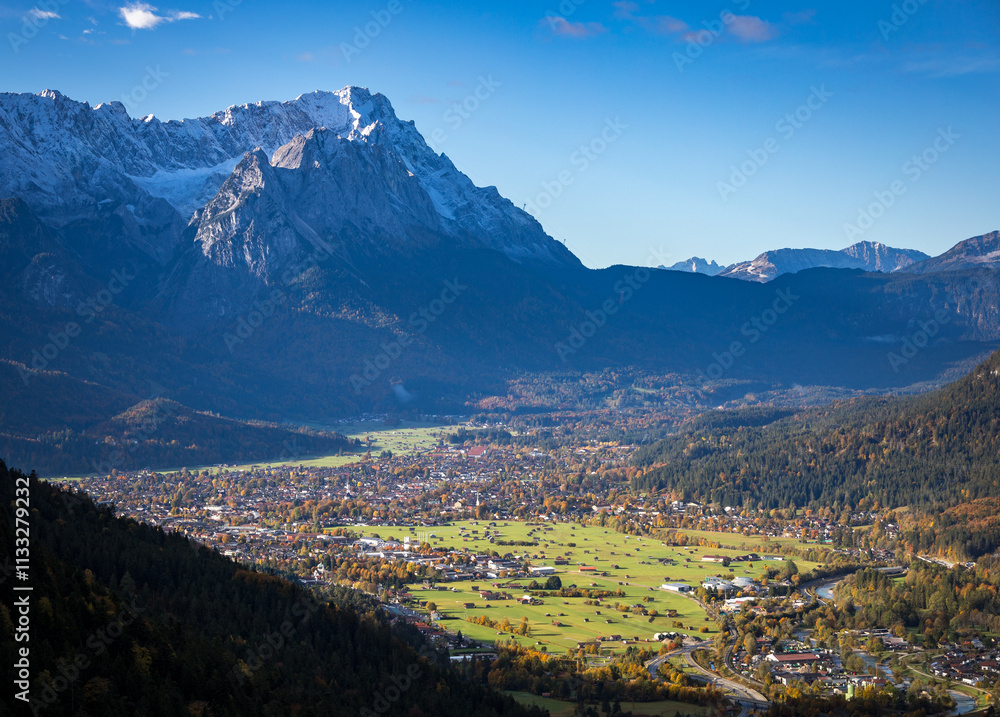 Zugspitze seen from Hoher Fricken, German Alps, Bavaria