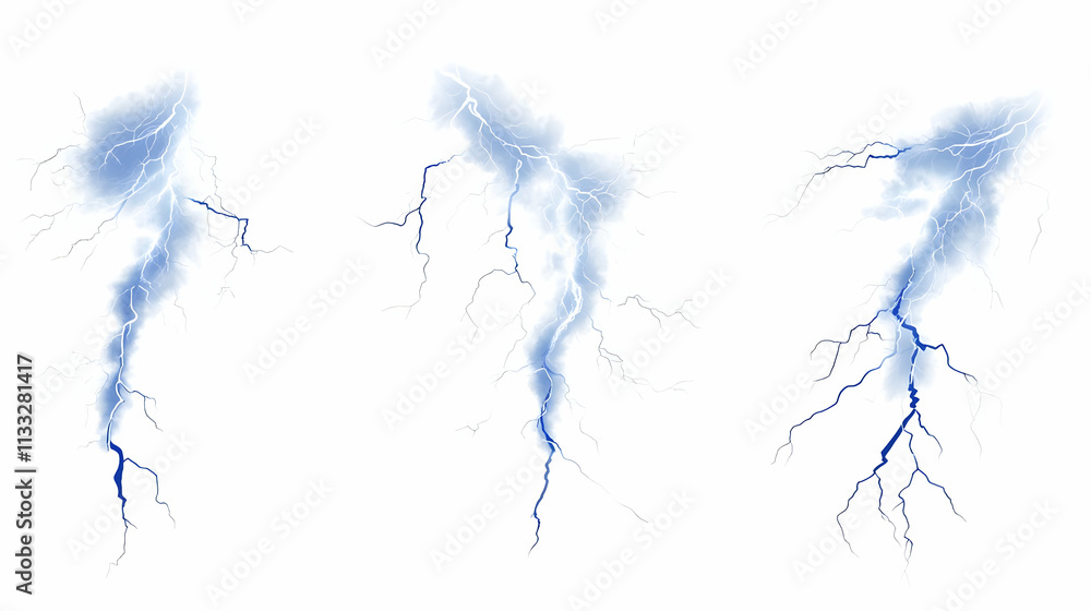 Fototapeta premium lightning transparenton isolated on a white background