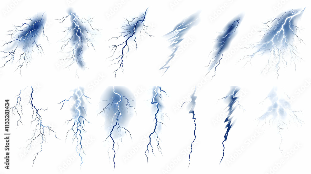 Fototapeta premium lightning transparenton isolated on a white background