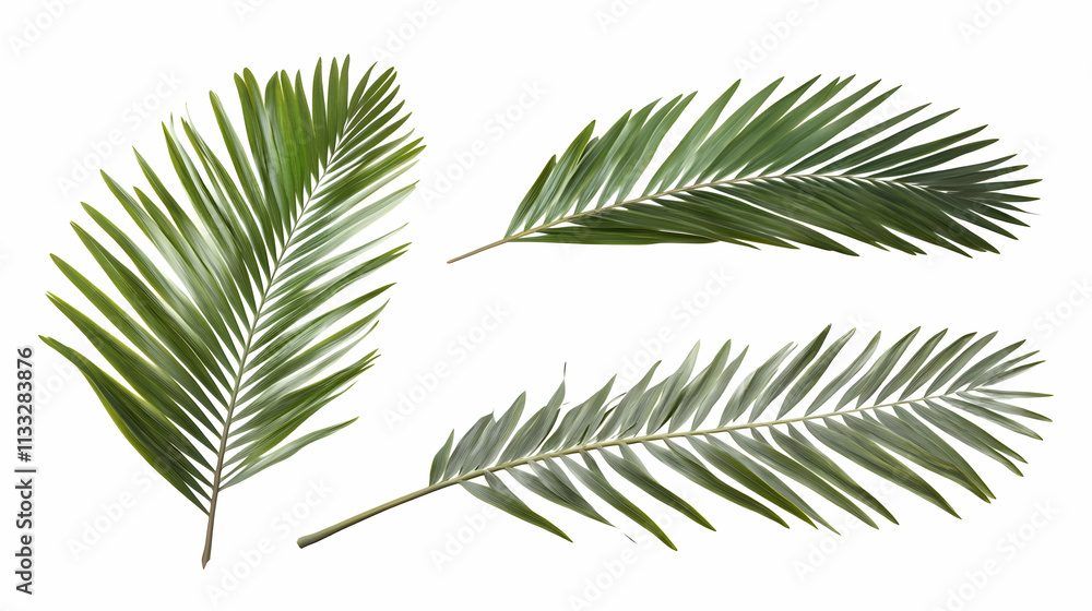 Fototapeta premium palm leaveson isolated on a white background