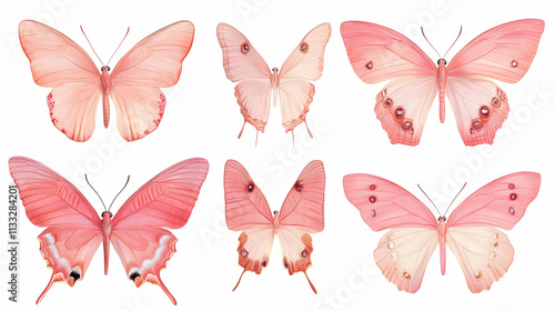 pink butterflyon isolated on a white background