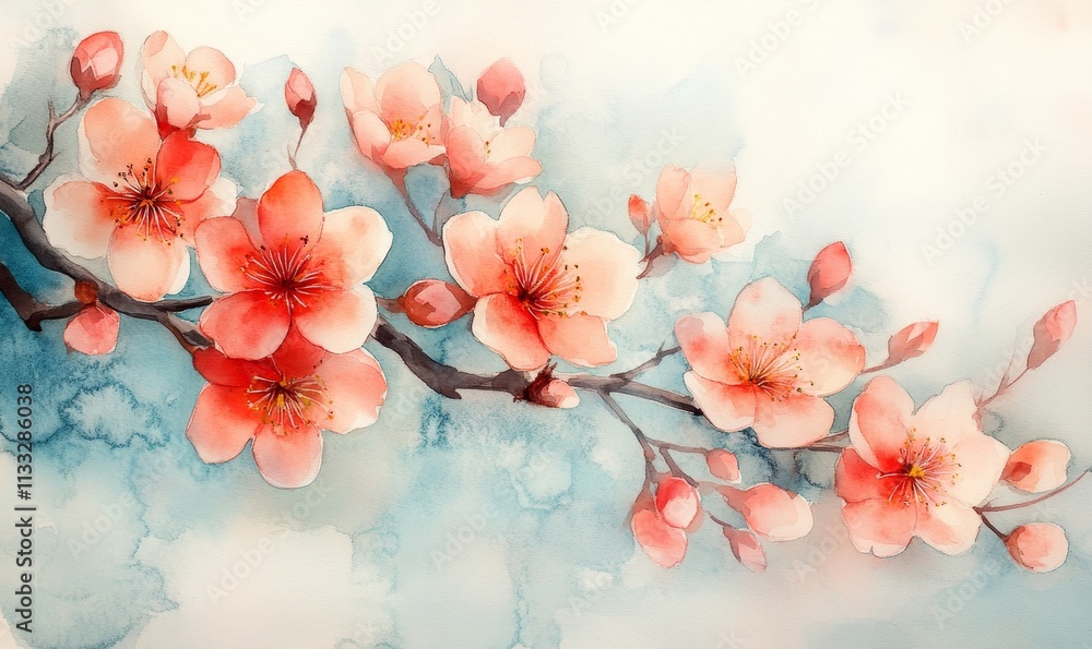 Watercolor Elegant Nature Background, Generative AI Watercolor Elegant Nature Background, Generative AI