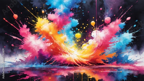 Creative Abstract Design with Colorful Brushstrokes