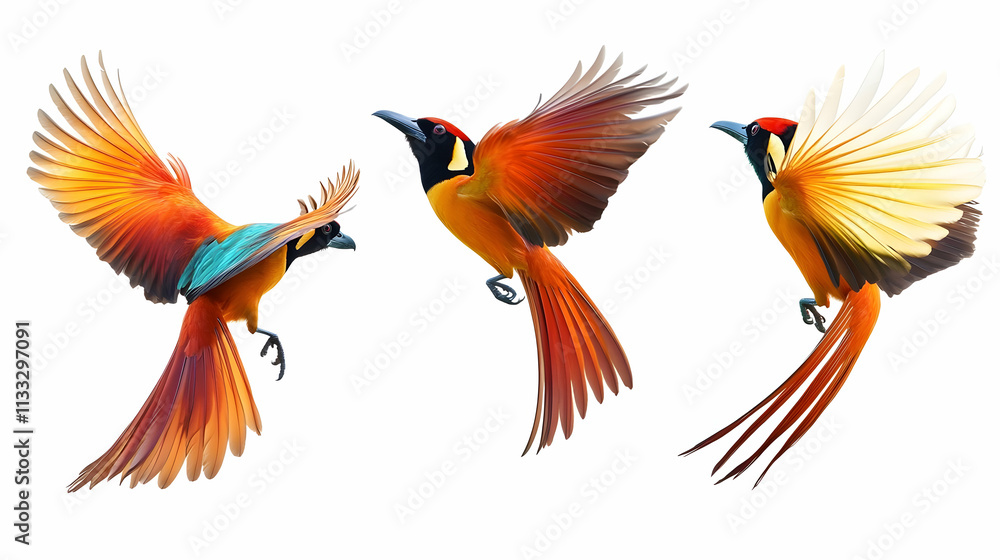 Fototapeta premium bird of paradiseon isolated on a white background