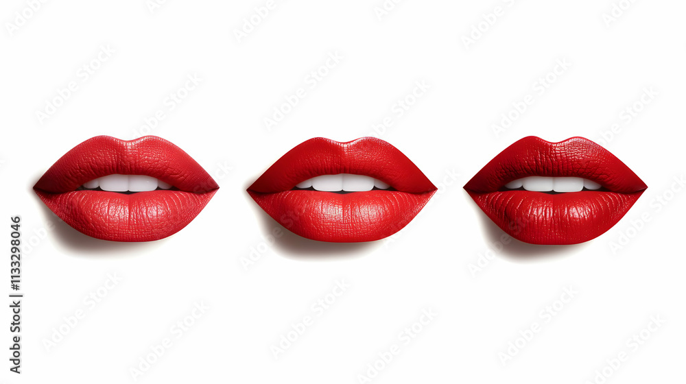 Obraz premium red lipson isolated on a white background