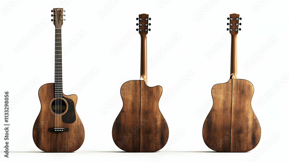 Fototapeta premium acoustic guitaron isolated on a white background