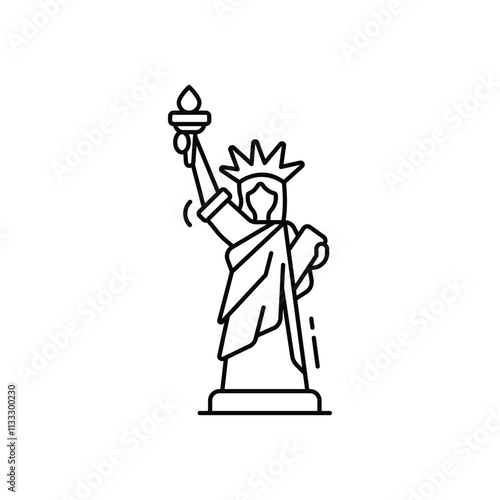 Statue of liberty vector icon