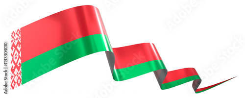 Free Download Belarus flag - wavy ribbon isolated on white background - 3D illustration - GFXLoad