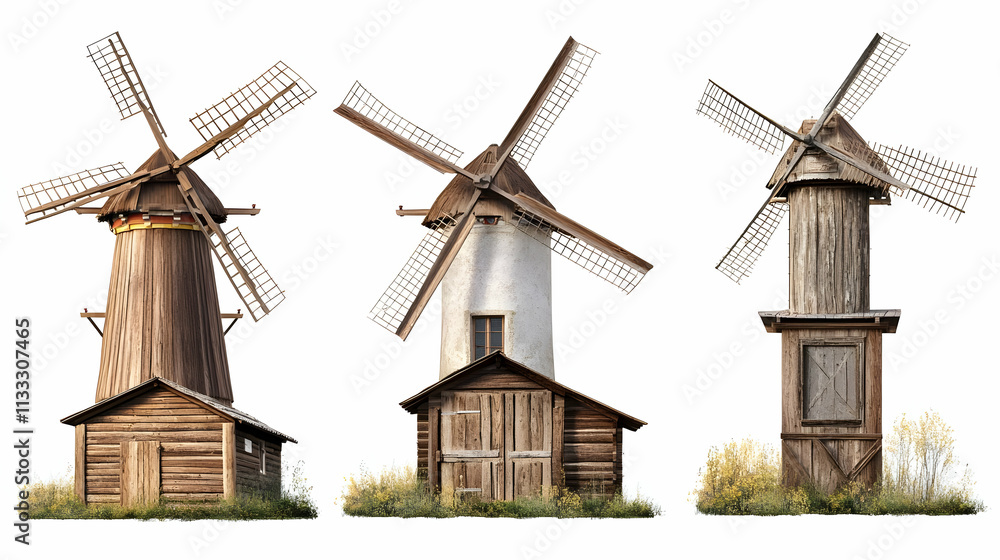 Obraz premium windmillson isolated on a white background