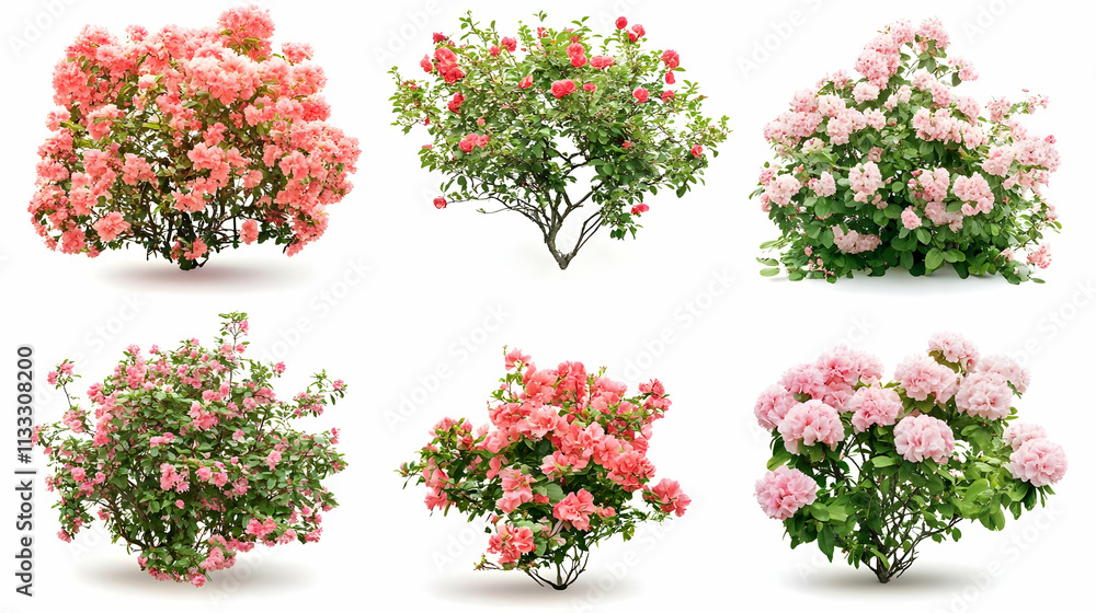 Fototapeta premium flower busheson isolated on a white background