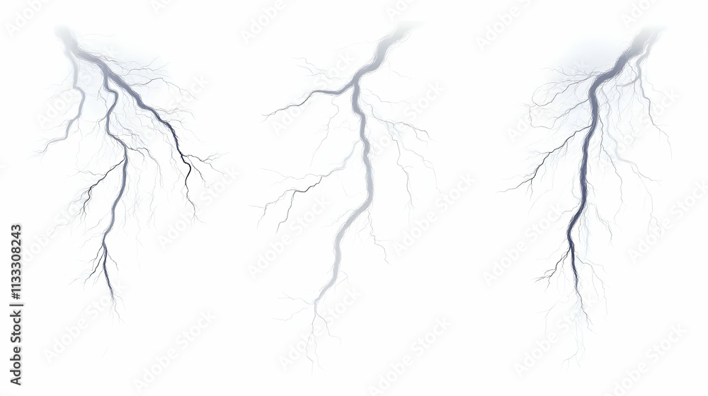 Fototapeta premium lightning transparenton isolated on a white background