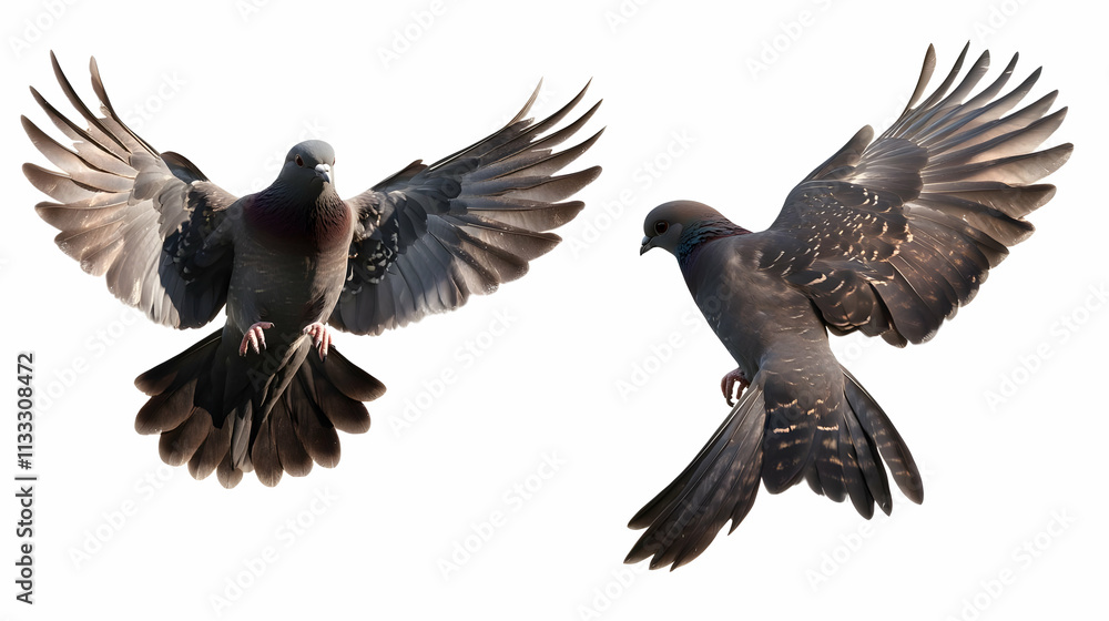 Obraz premium dove flyingon isolated on a white background