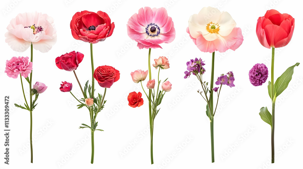 Naklejka premium design flowerson isolated on a white background