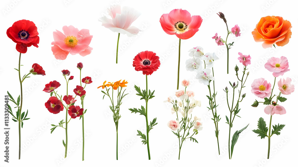 Obraz premium design flowerson isolated on a white background