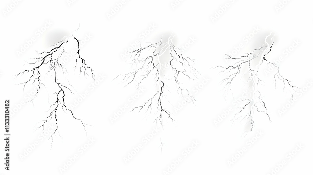 Fototapeta premium lightning bolt transparenton isolated on a white background