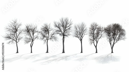 tree shadowon isolated on a white background photo