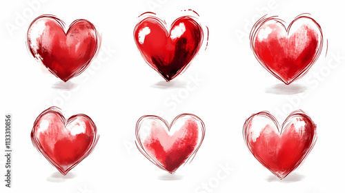 heart doodleson isolated on a white background photo