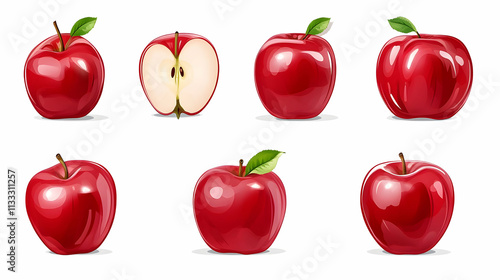 red appleon isolated on a white background