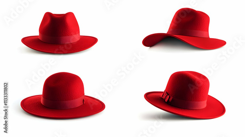 red haton isolated on a white background photo