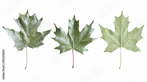 tree leafon isolated on a white background photo