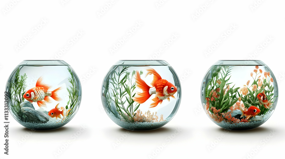 fish bowlon isolated on a white background fish bowlon isolated on a white background