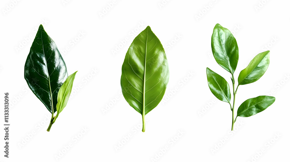 Fototapeta premium tree leafon isolated on a white background