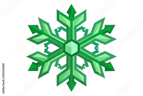 Elegant Snowflake Isolated on White Background Perfect Winter Design