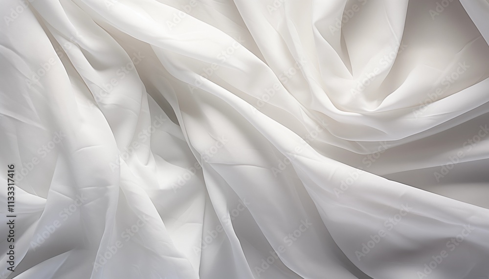 Fototapeta premium white satin fabric, wave fabric, crumple